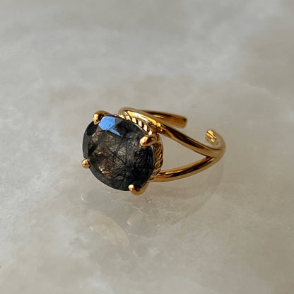 [ tourmaline quartz (dark) ] reine -pinky gold