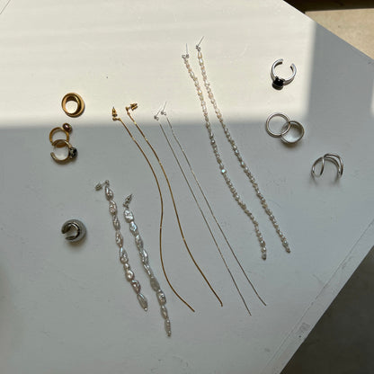 [ silver chain ] long-length piercings