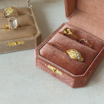 [ rose wood ] velvet jewelry box