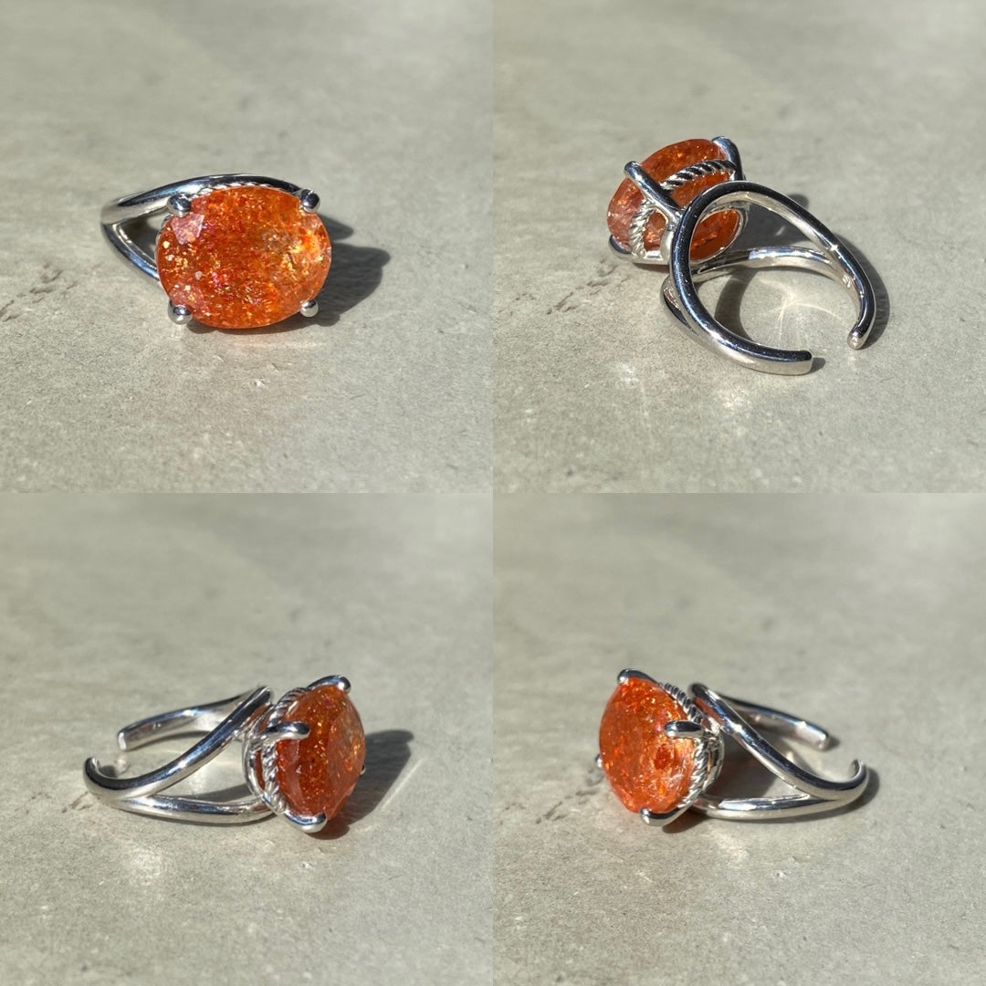 [ sun stone  ] reine -pinky silver