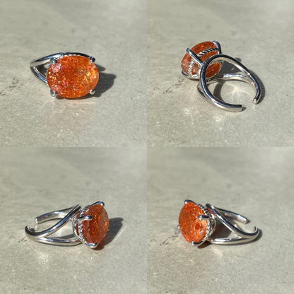 [ sun stone  ] reine -pinky silver