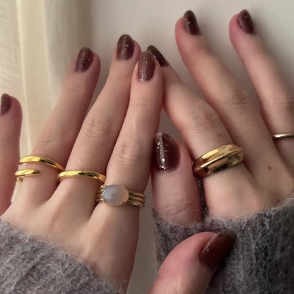 [ gray onyx ]  trois gold