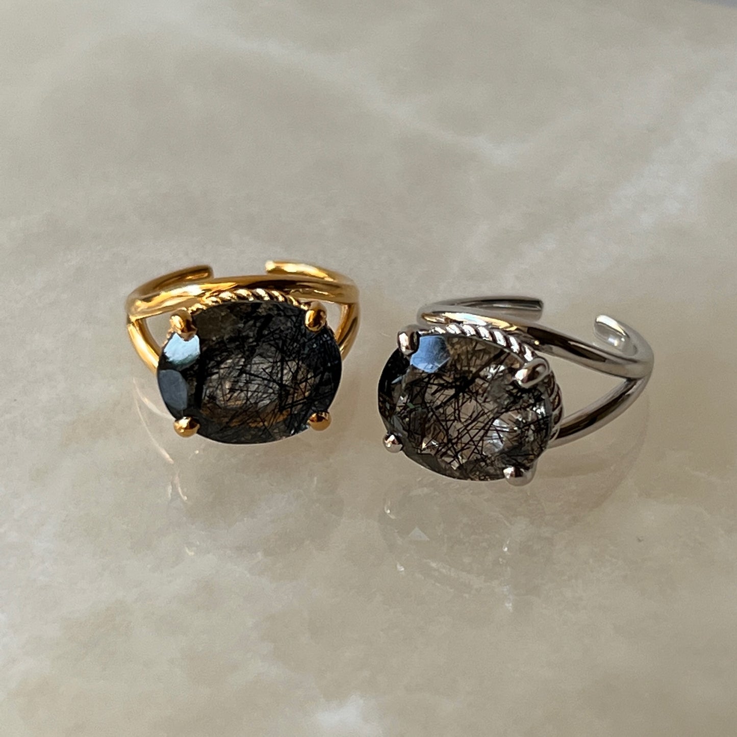 [ tourmaline quartz (dark) ] reine -pinky gold