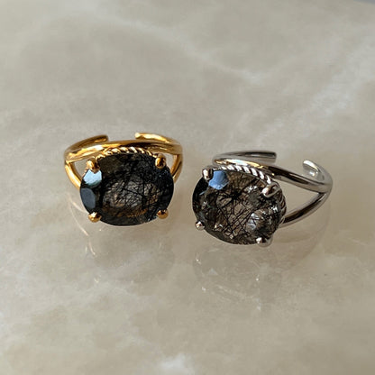 [ tourmaline quartz (dark) ] reine -pinky silver