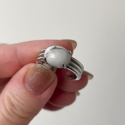 [ howlite ] trois silver