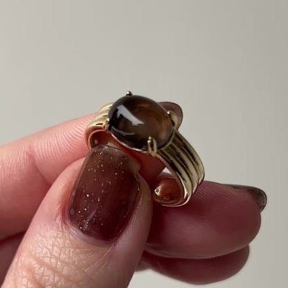 [ smoky quartz ] trois gold