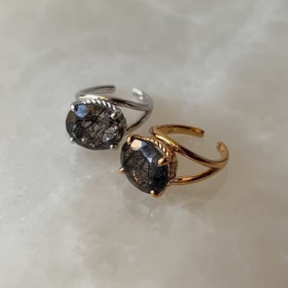 [ tourmaline quartz (dark) ] reine -pinky gold