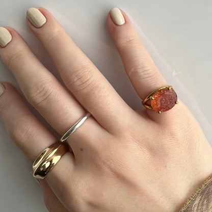 [ sun stone  ] reine -pinky gold