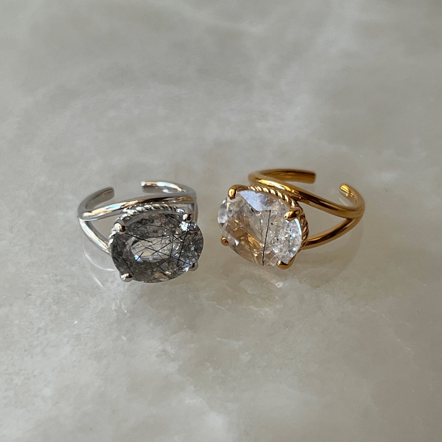 [ tourmaline quartz (clear) ] reine -pinky gold