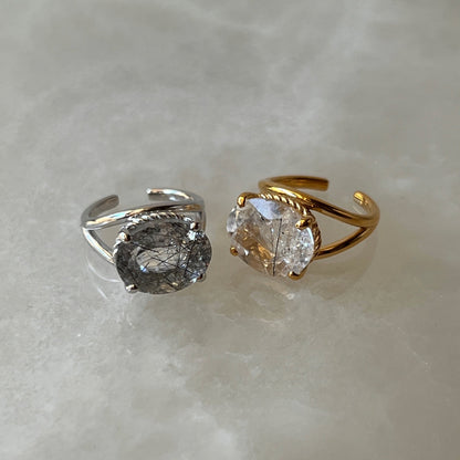 [ tourmaline quartz (clear) ] reine -pinky gold