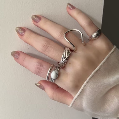 [ howlite ] trois silver