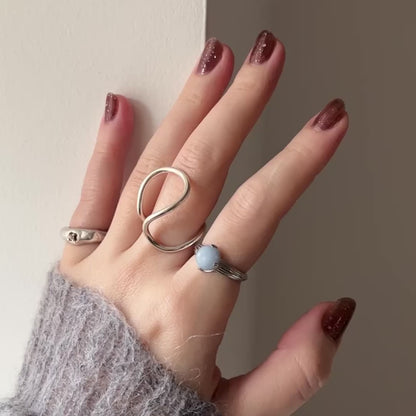 [ angelite ] croissant silver