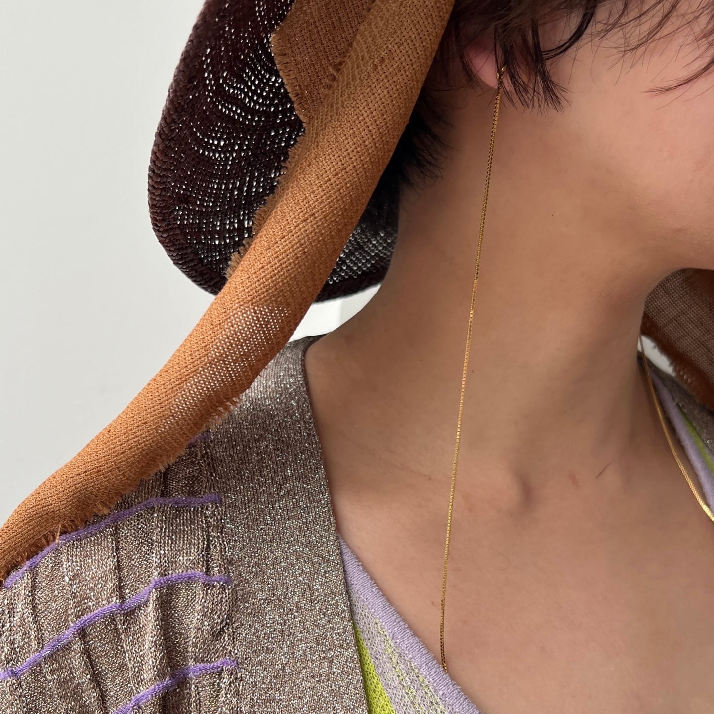 [ gold chain ] long-length piercings