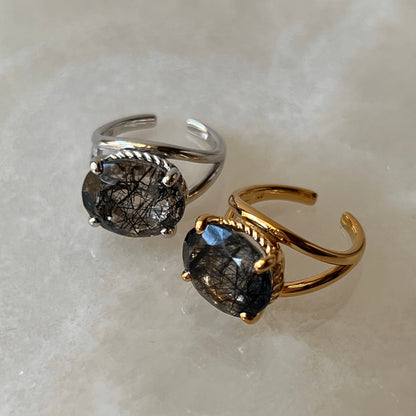 [ tourmaline quartz (dark) ] reine -pinky silver
