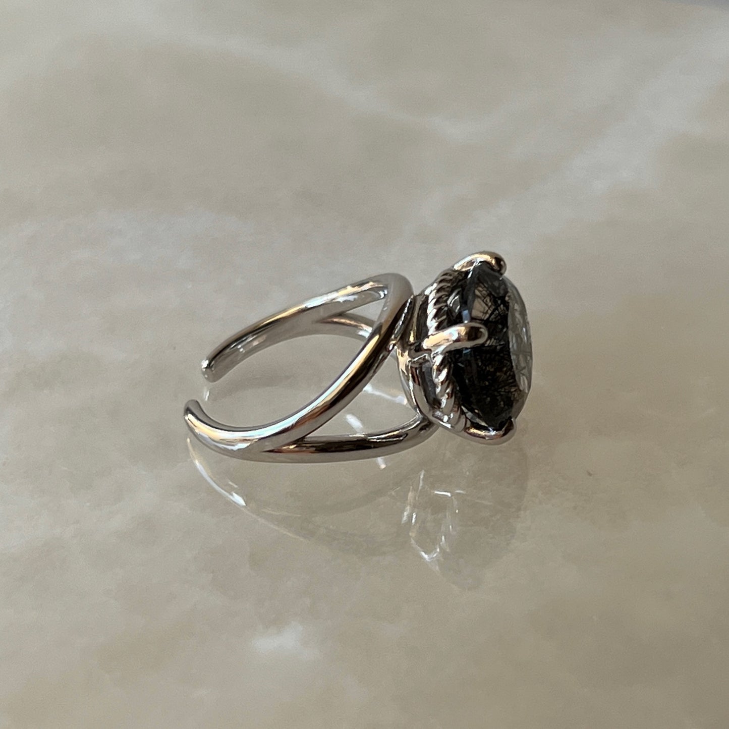 [ tourmaline quartz (dark) ] reine -pinky silver