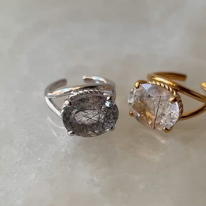 [ tourmaline quartz (clear) ] reine -pinky silver