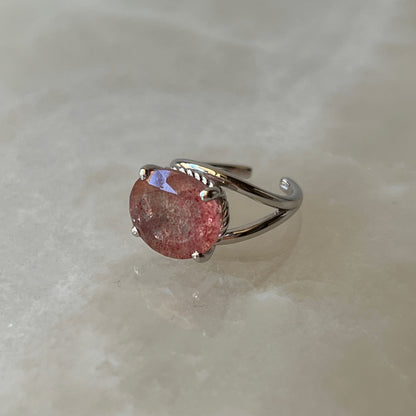 [ pink epidote  ] reine -pinky silver
