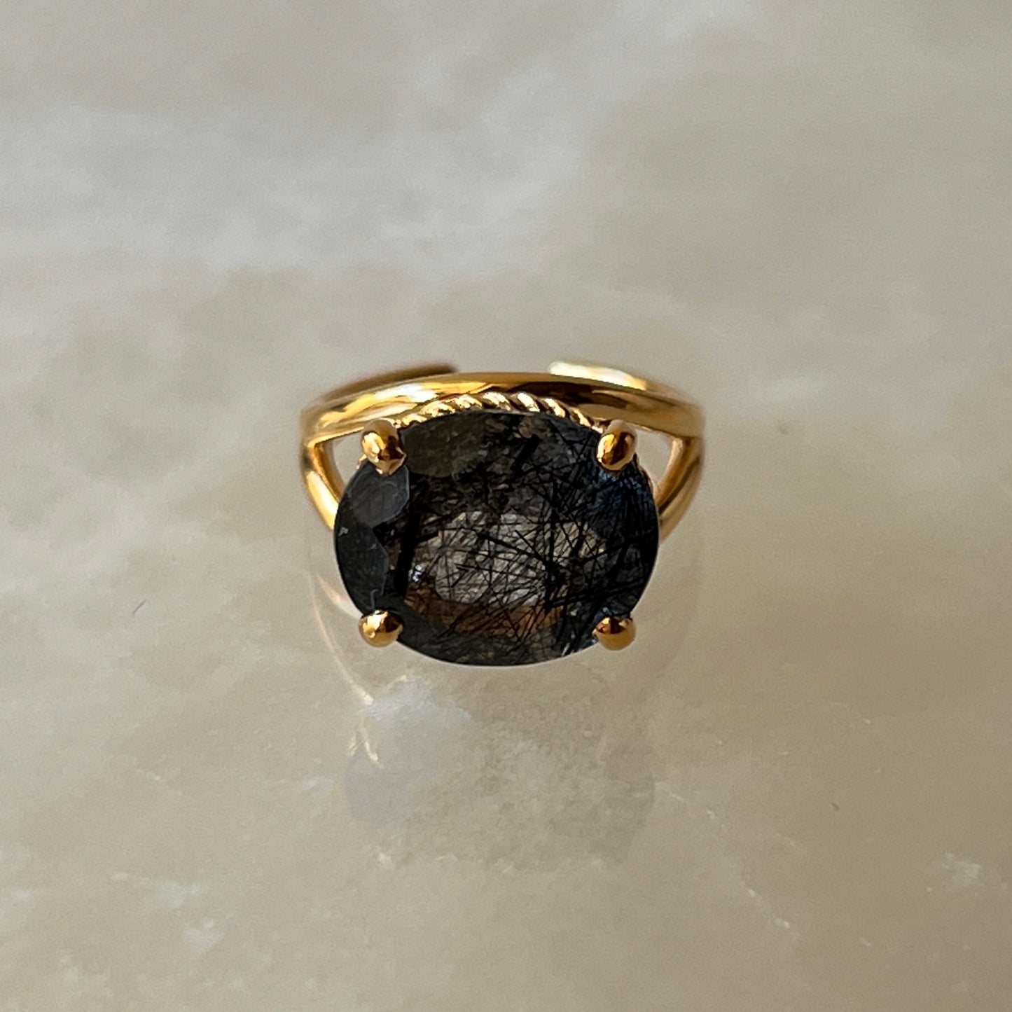 [ tourmaline quartz (dark) ] reine -pinky gold