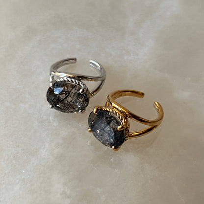 [ tourmaline quartz (dark) ] reine -pinky silver