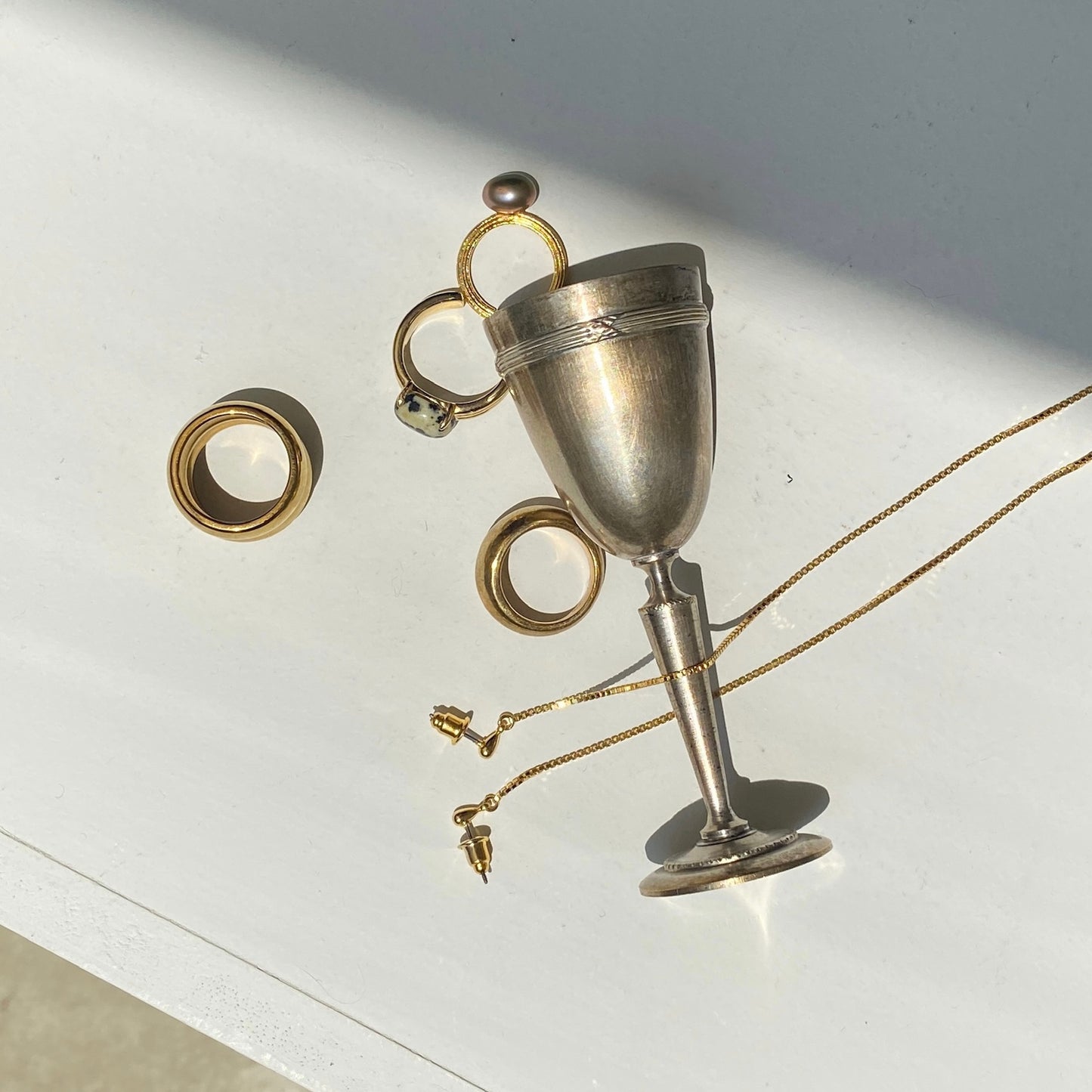 [ gold chain ] long-length piercings