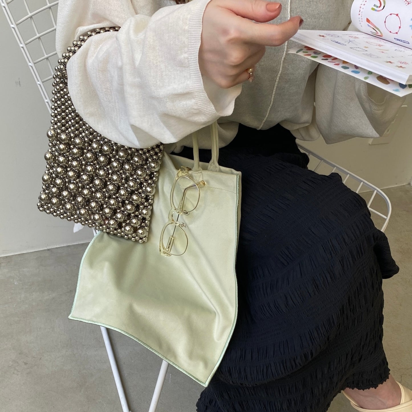 [ velor melon ] long handle tote bag