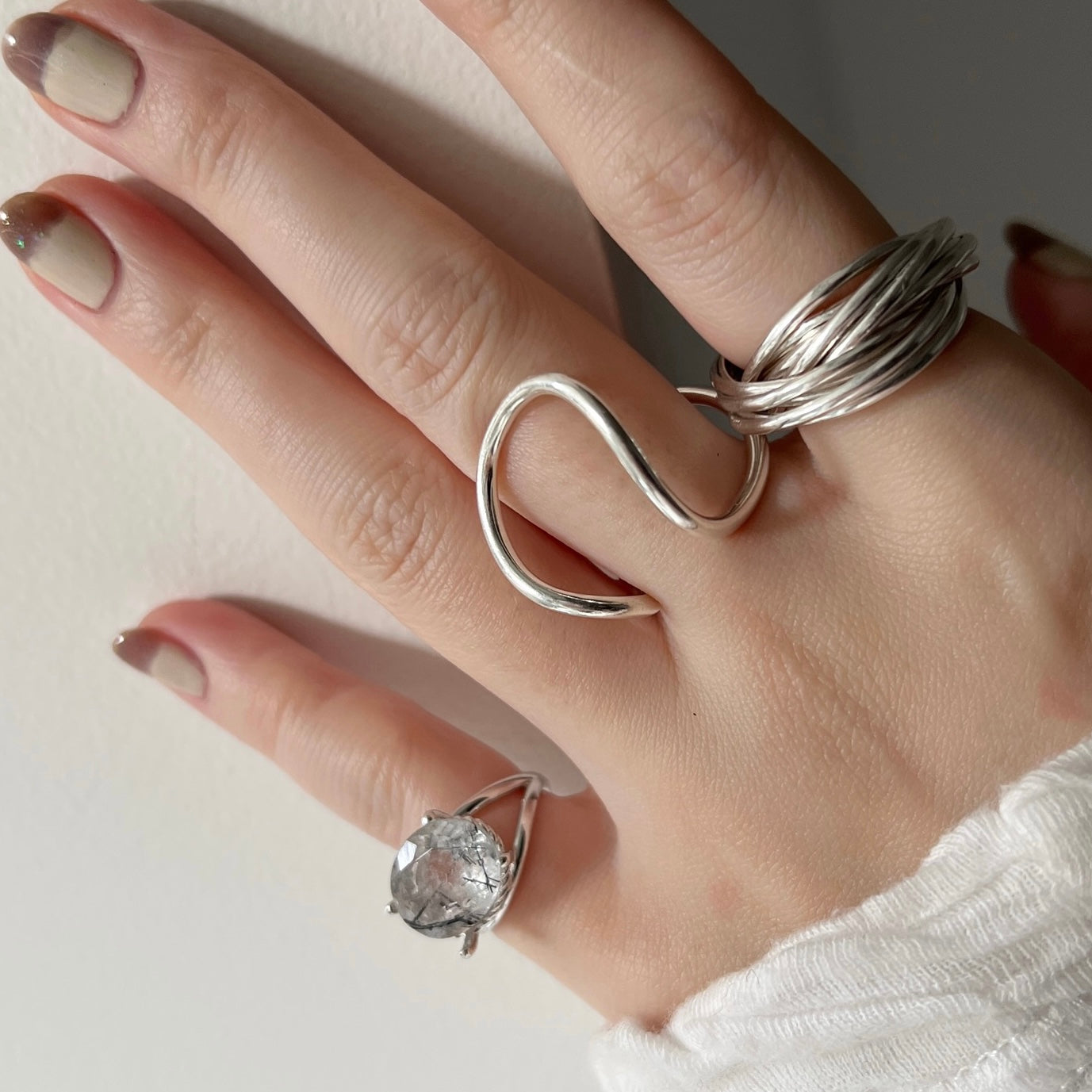 [ tourmaline quartz (clear) ] reine -pinky silver