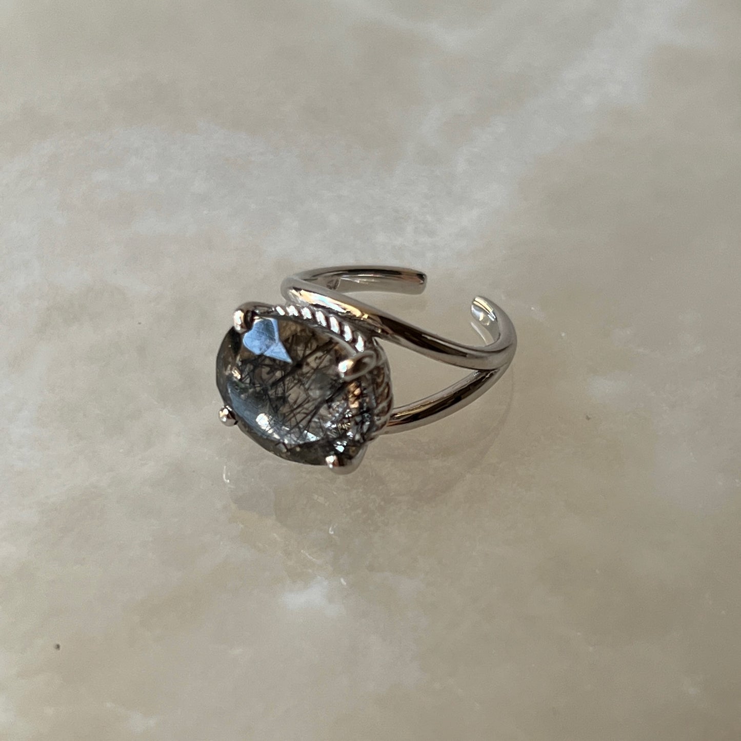 [ tourmaline quartz (dark) ] reine -pinky silver