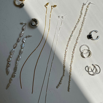 [ silver chain ] long-length piercings
