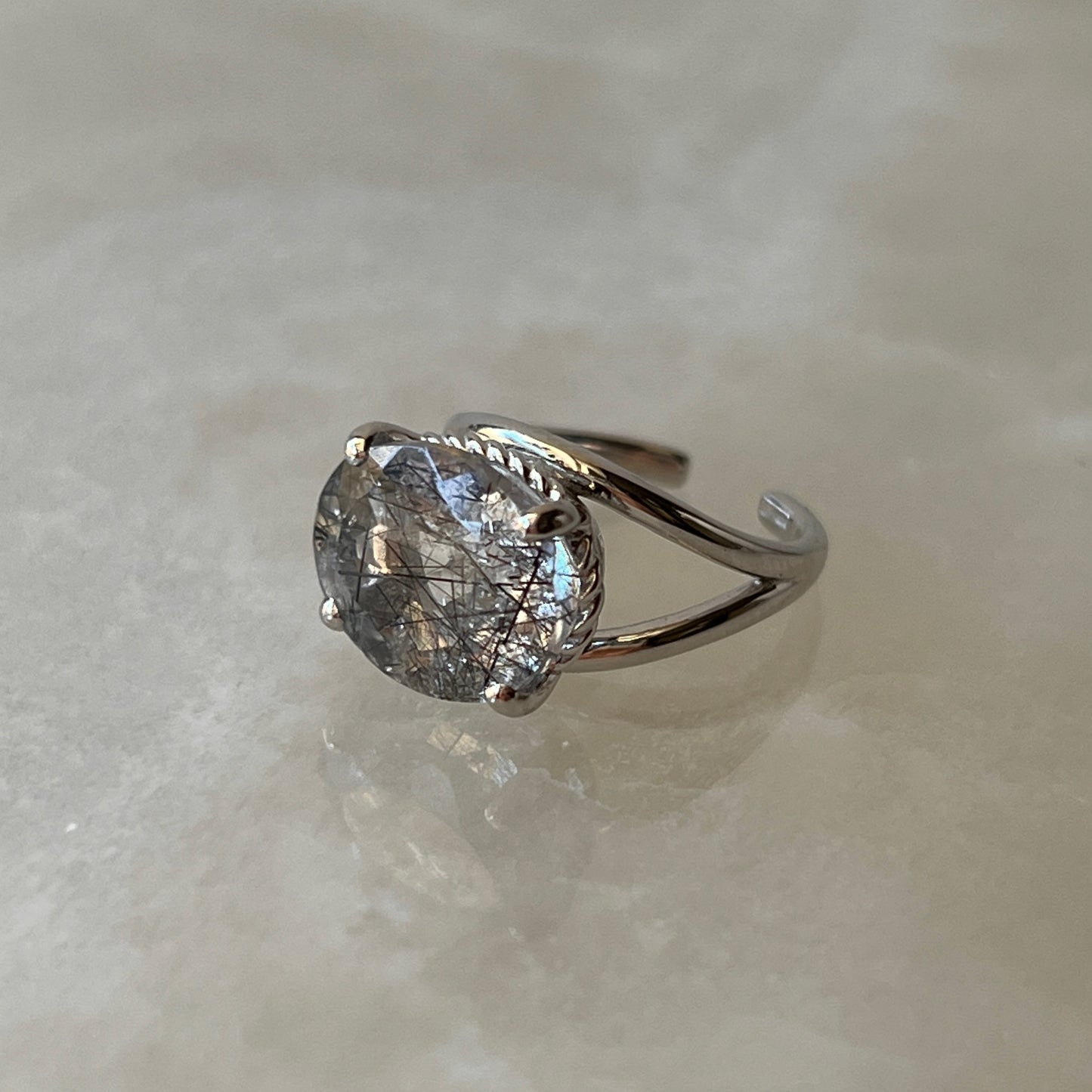 [ tourmaline quartz (clear) ] reine -pinky silver