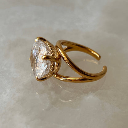 [ tourmaline quartz (clear) ] reine -pinky gold