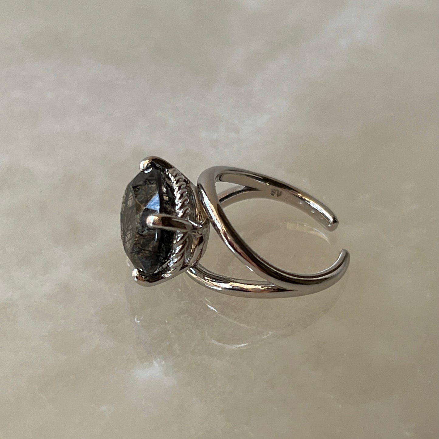 [ tourmaline quartz (dark) ] reine -pinky silver