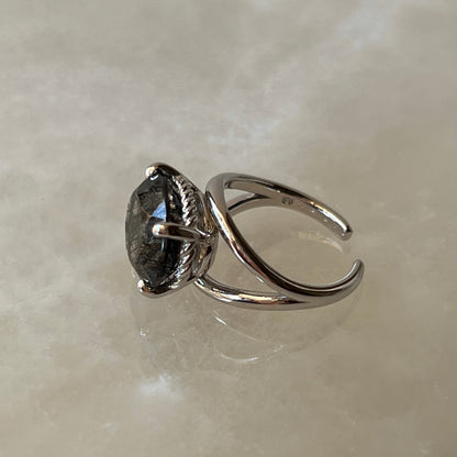 [ tourmaline quartz (dark) ] reine -pinky silver