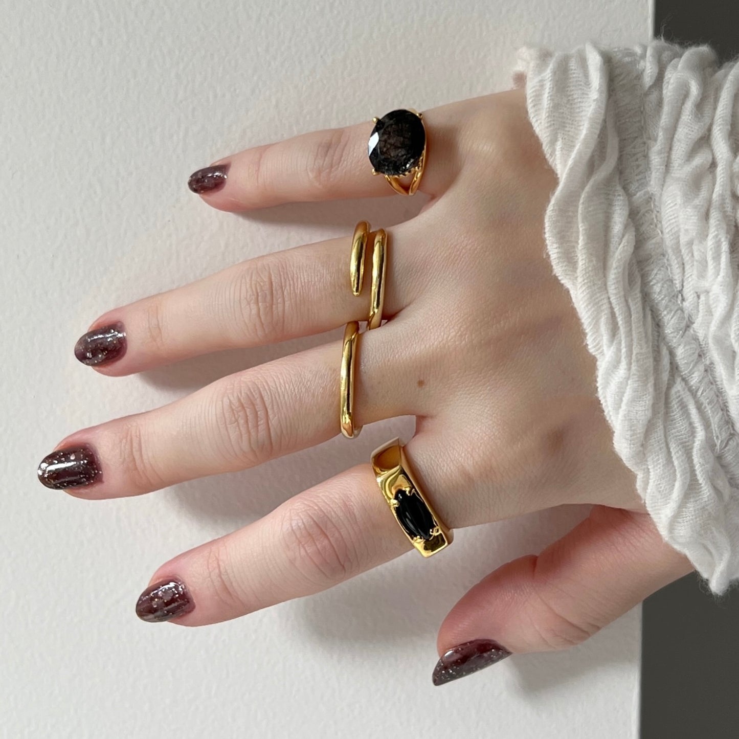 [ tourmaline quartz (dark) ] reine -pinky gold
