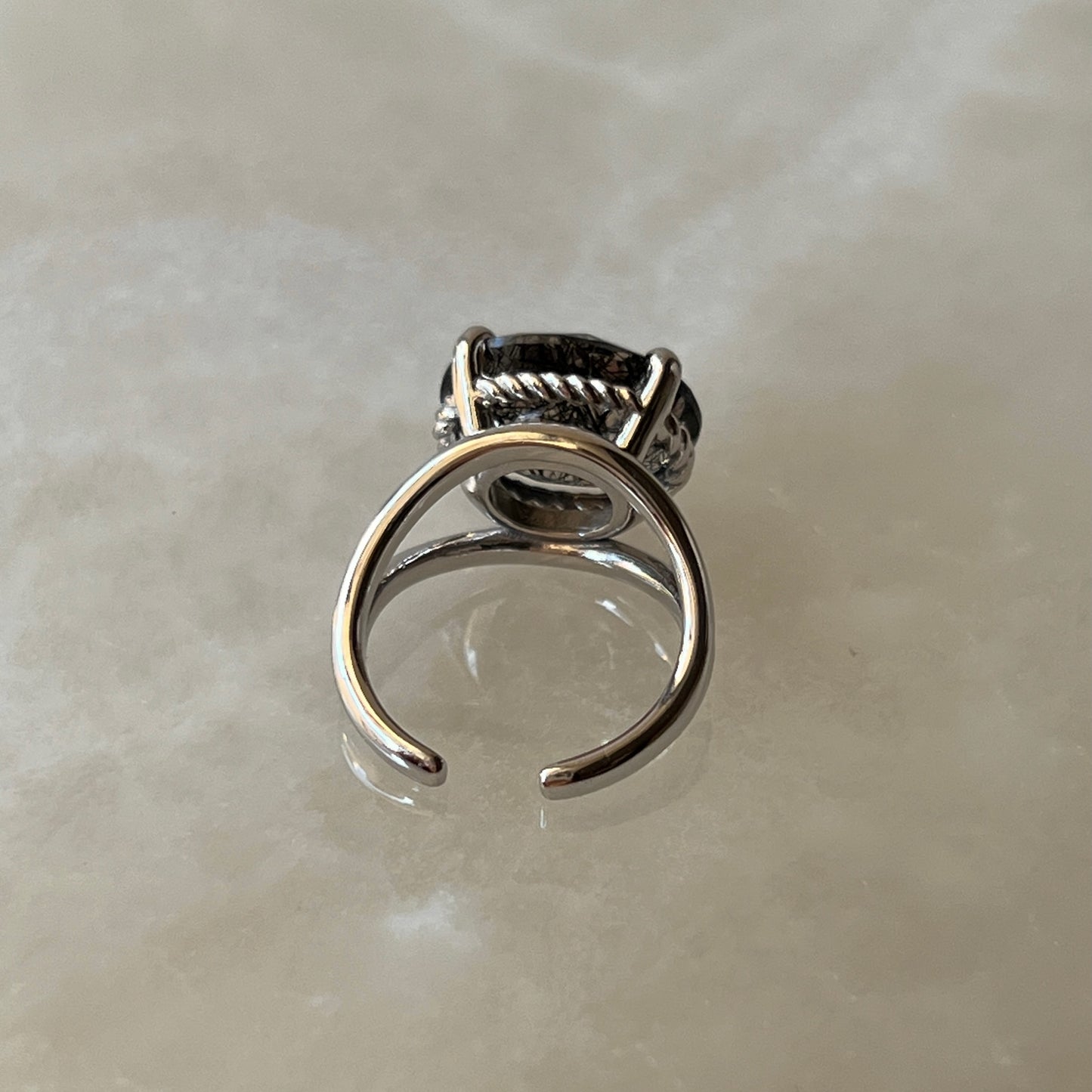 [ tourmaline quartz (dark) ] reine -pinky silver