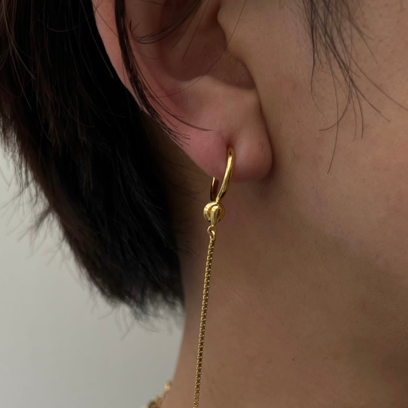 [ gold chain ] long-length piercings