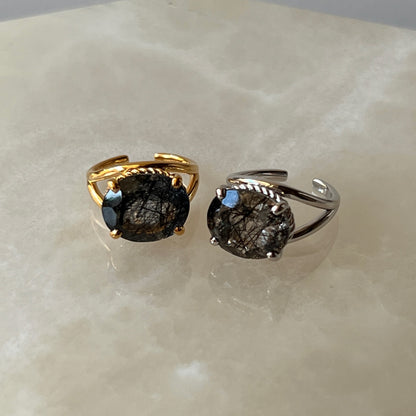 [ tourmaline quartz (dark) ] reine -pinky silver