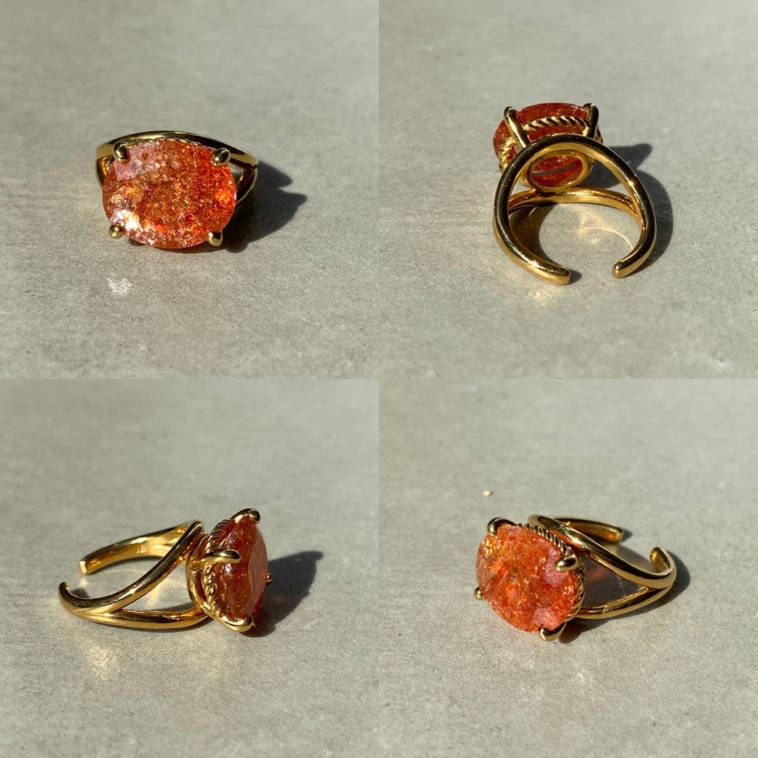 [ sun stone  ] reine -pinky gold