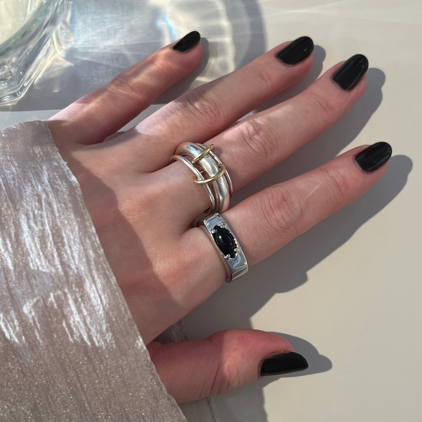 [ black moon glass ] europa silver