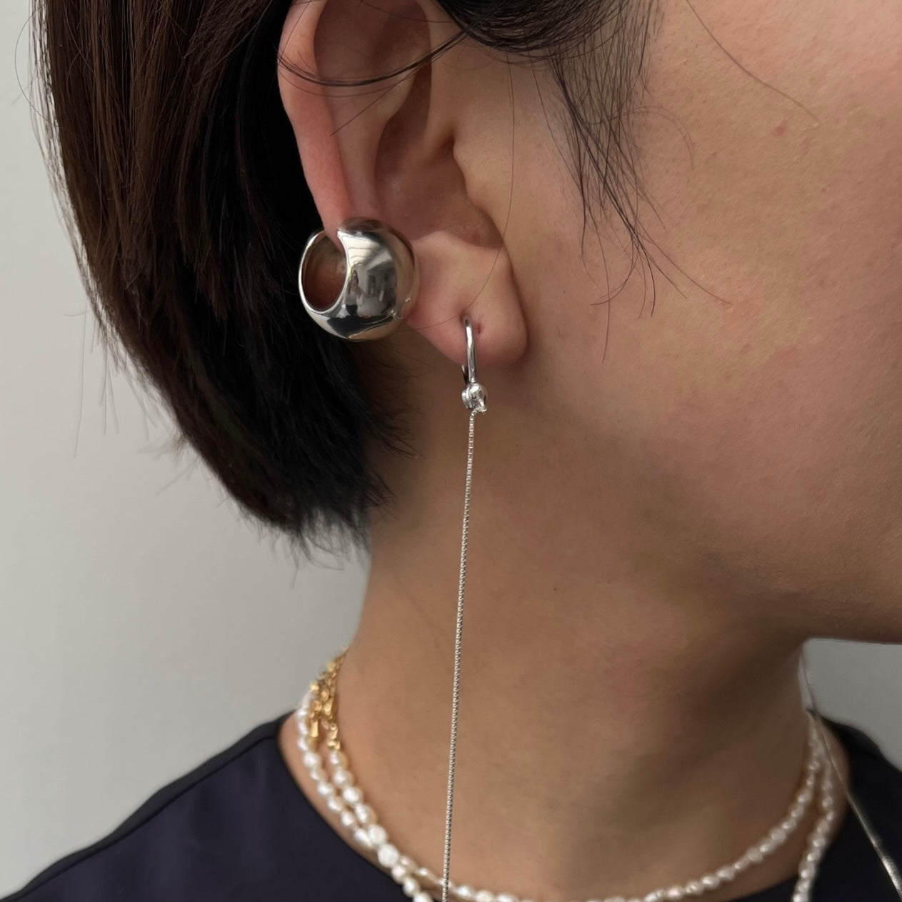 [ silver chain ] long-length piercings