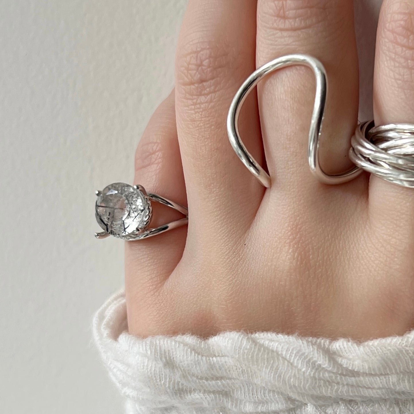 [ tourmaline quartz (clear) ] reine -pinky silver