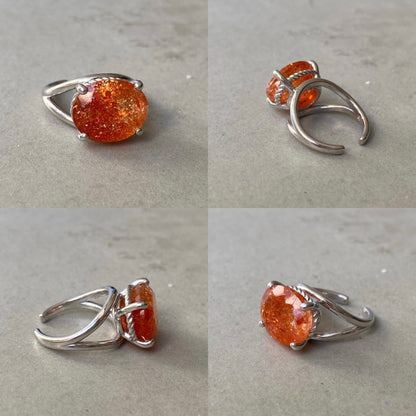 [ sun stone  ] reine -pinky silver