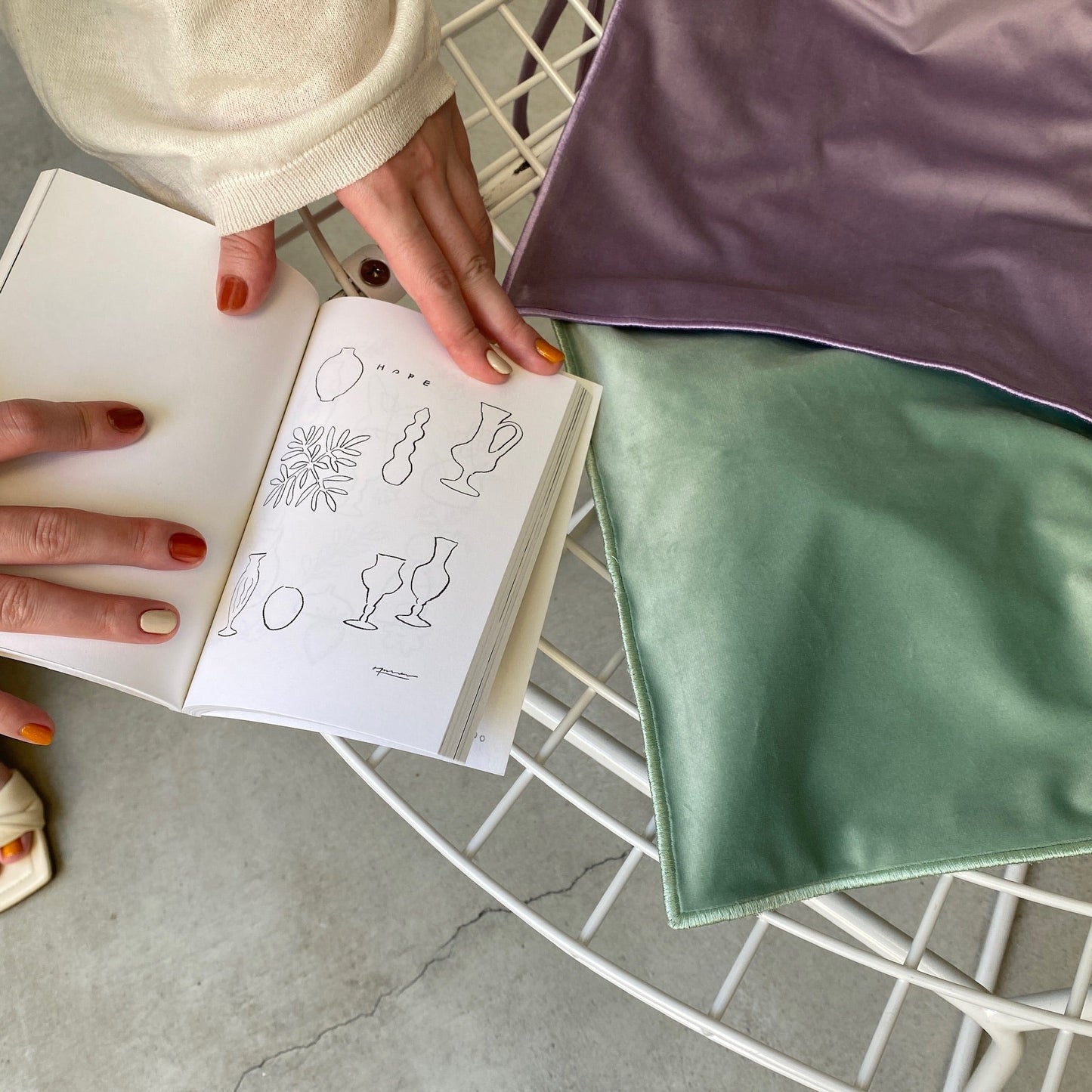 [ velor mint ] long handle tote bag