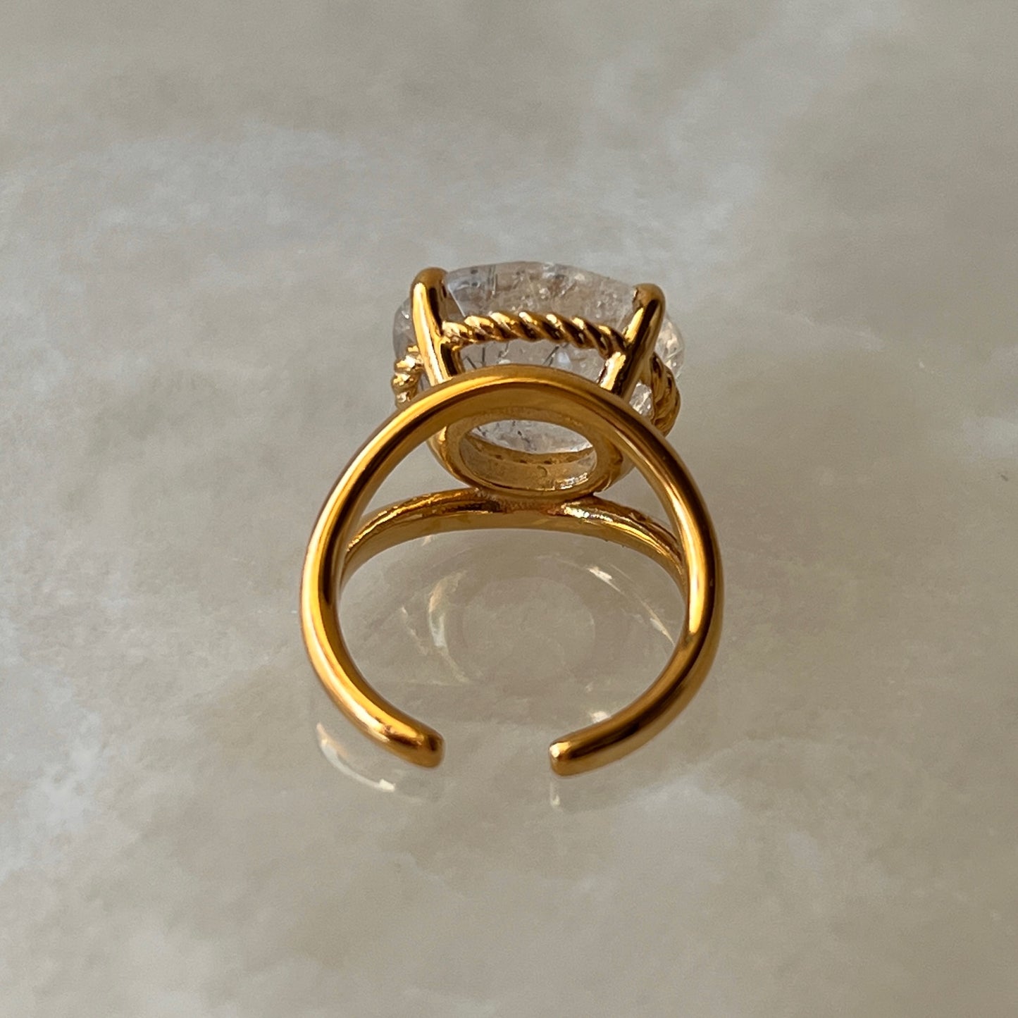 [ tourmaline quartz (clear) ] reine -pinky gold