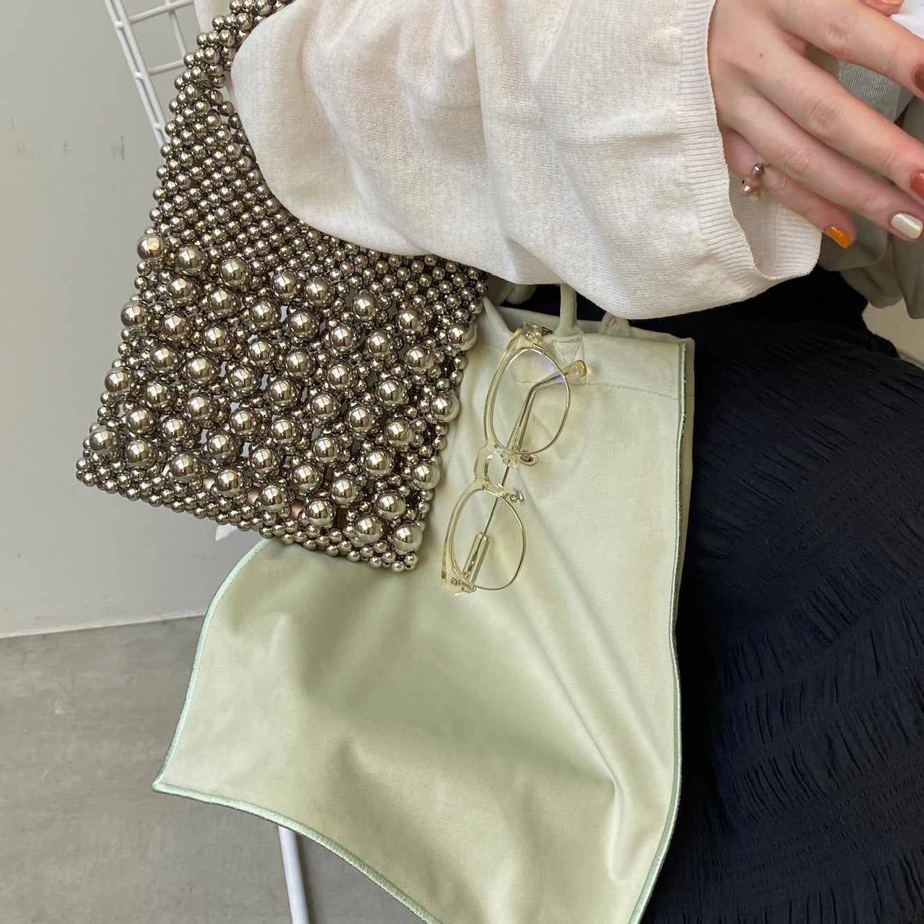 [ velor melon ] long handle tote bag