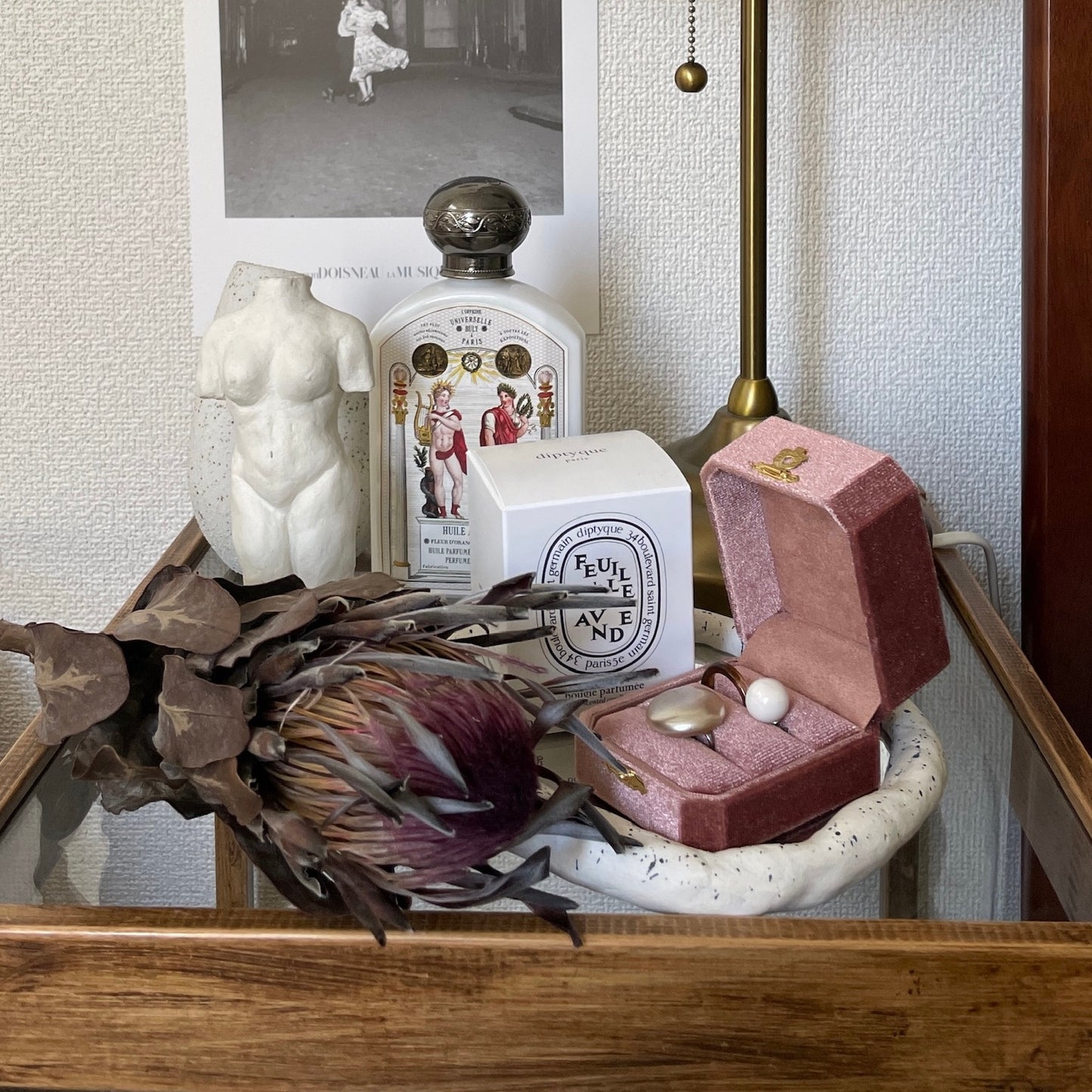 [ rose wood ] velvet jewelry box