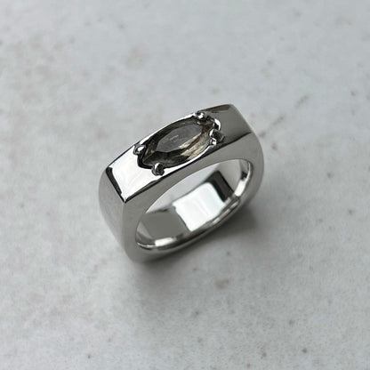[ smoky moon glass ] europa silver
