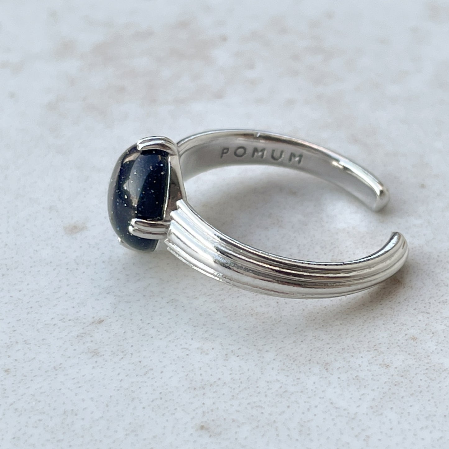 [ blue gold stone ]  croissant silver