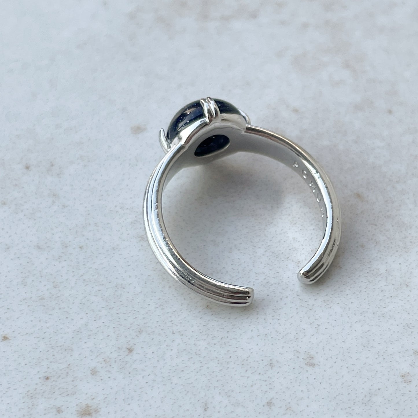 [ blue gold stone ]  croissant silver