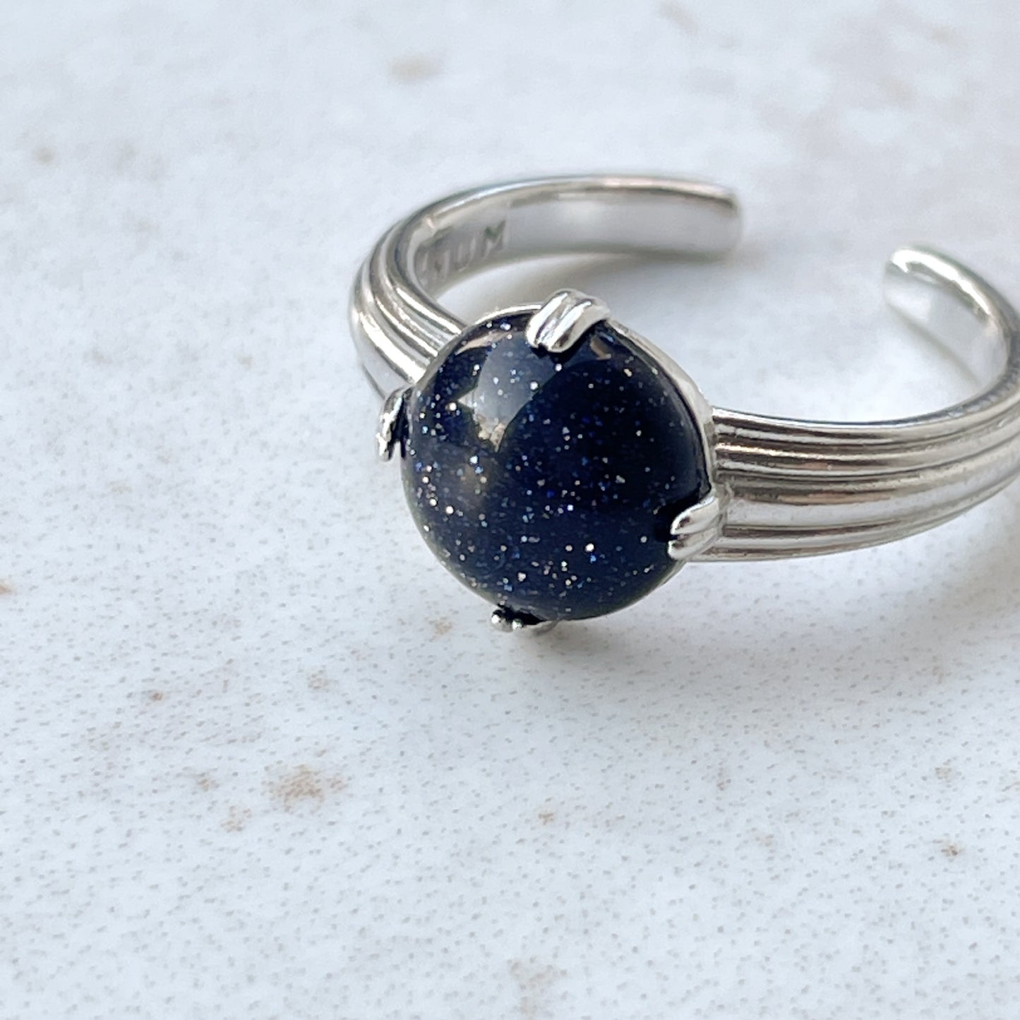 [ blue gold stone ]  croissant silver