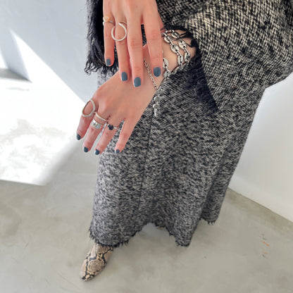 [ blue gold stone ]  croissant silver